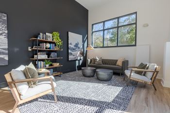 Community reading lounge at the merchant apartments in charleston, sc 29403